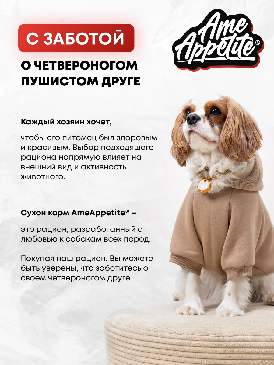 AmeAppetite сухой корм с говядиной и домашней птицей для щенков всех пород с 2 до 18 мес