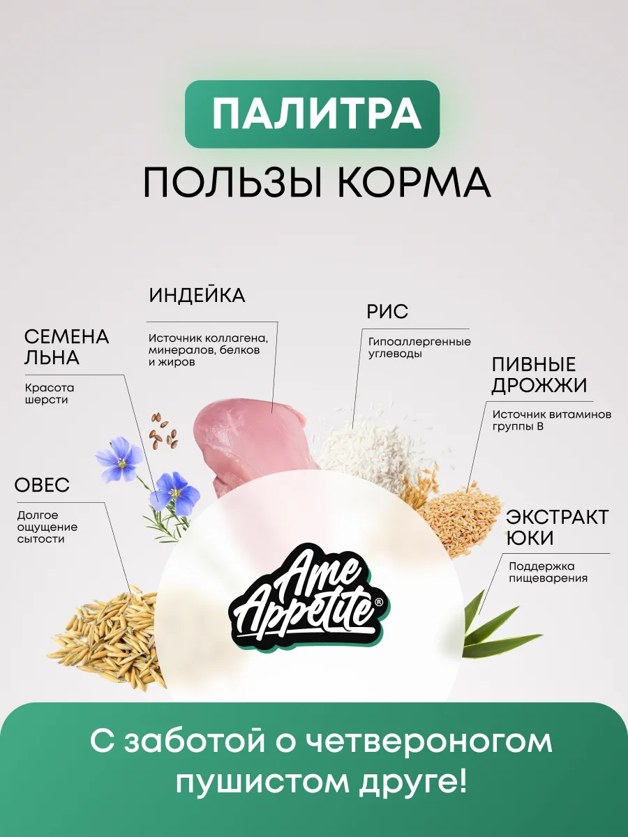 AmeAppetite сухой полнорационный корм с индейкой для щенков мелких пород с 2 до 12 месяцев
