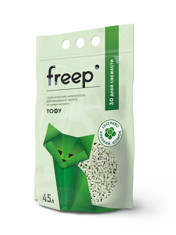 Freep Наполнитель тофу Зеленый чай, 4,5 л