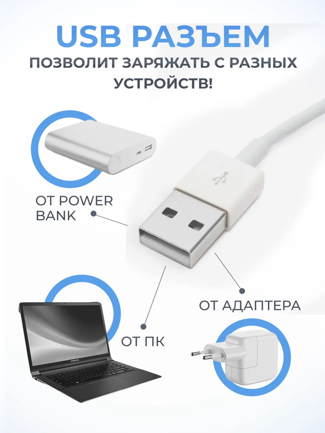 Зарядный кабель Lightning для iPhone, 2 метра