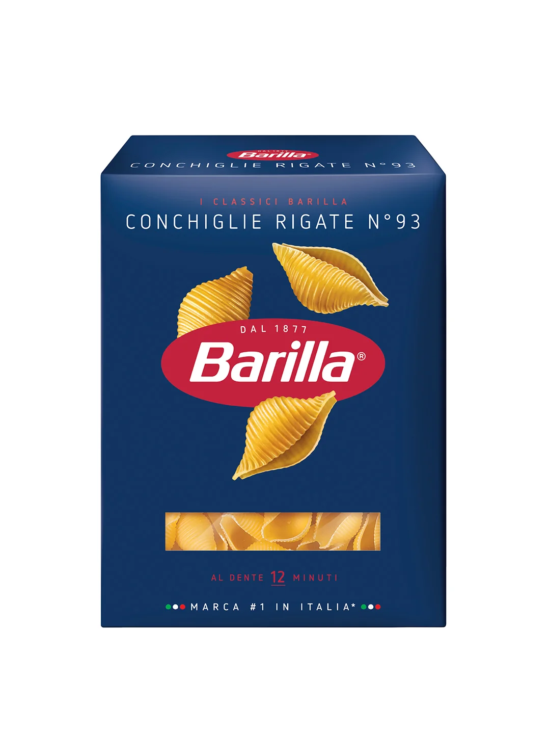 Макаронные изделия Barilla Conchiglie Rigate n.93, из твёрдых сортов пшеницы, 450 г