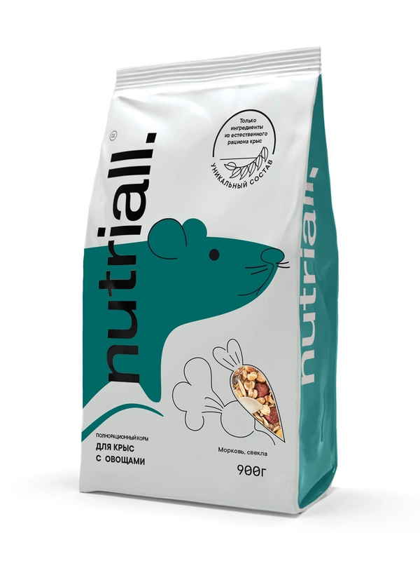 Полнорационный корм Nutriall для крыс с овощами