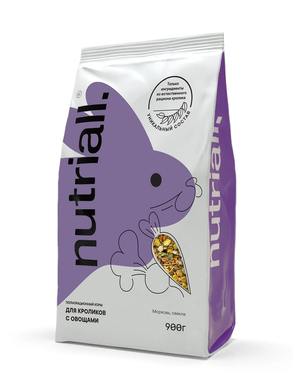 Полнорационный корм Nutriall для кроликов с овощами