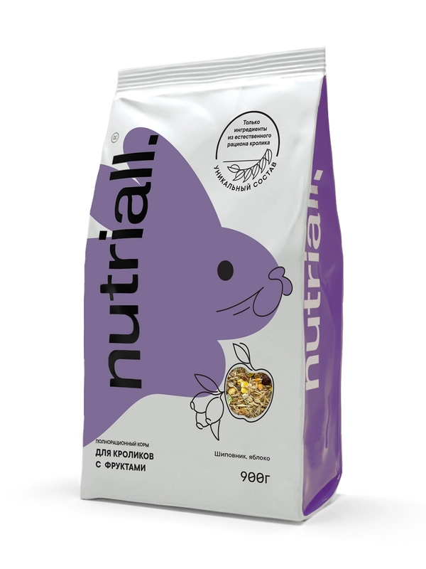 Полнорационный корм Nutriall для кроликов с фруктами
