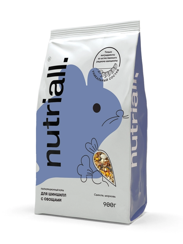 Полнорационный корм Nutriall для шиншилл с овощами