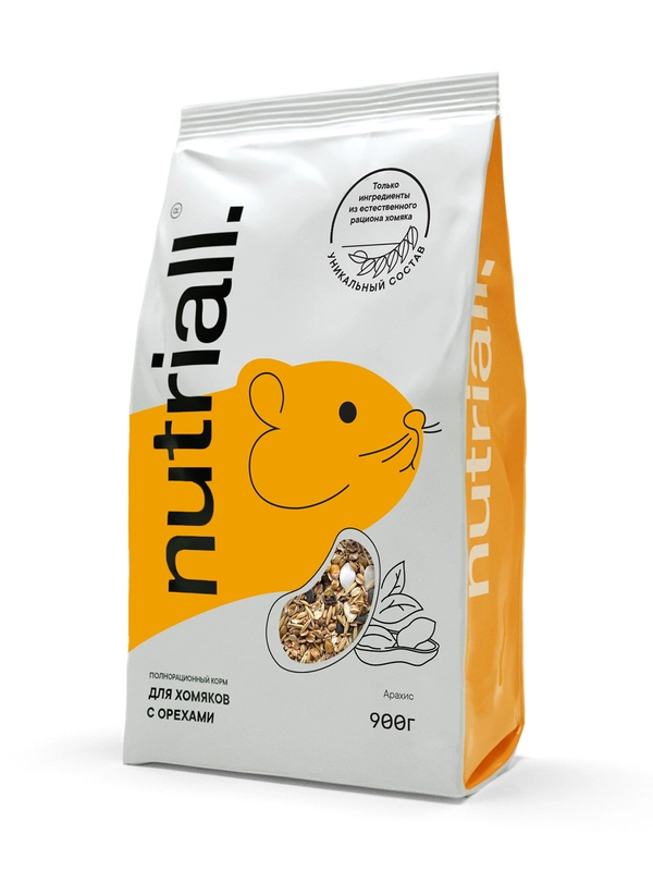 Полнорационный корм Nutriall для хомяков с орехом