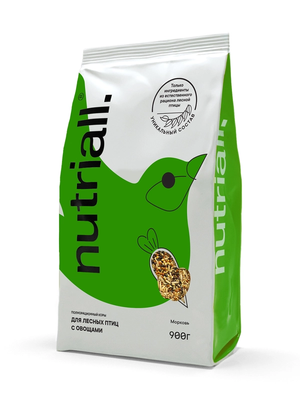 Полнорационный корм Nutriall для лесных птиц с овощами