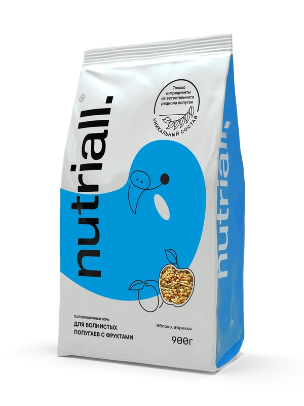 Полнорационный корм Nutriall для волнистых попугаев с фруктами