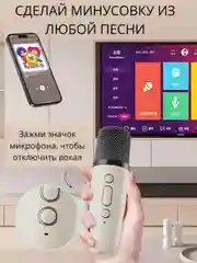 Бежевый беспроводная портативная караоке колонка с микрофонами