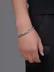 Серый меланж браслет мужской из нержавеющей стали, цепочка на руку