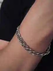 Серый меланж браслет мужской из нержавеющей стали, цепочка на руку