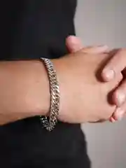 Серый браслет мужской из нержавеющей стали, цепочка на руку