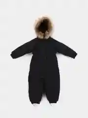 Черный детский зимний комбинезон для мальчиков и девочек