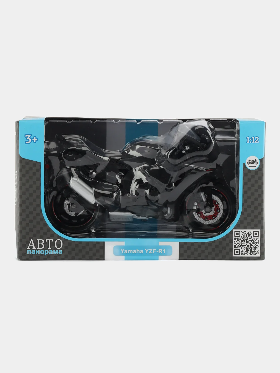 Мотоцикл металл. 1:12 Yamaha YZF-R1, черный, свободный ход колес, 20 см JB1251603
