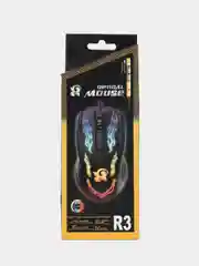 Бесшумная проводная игровая компьютерная мышь optical mouse R3 с RGB подсветкой