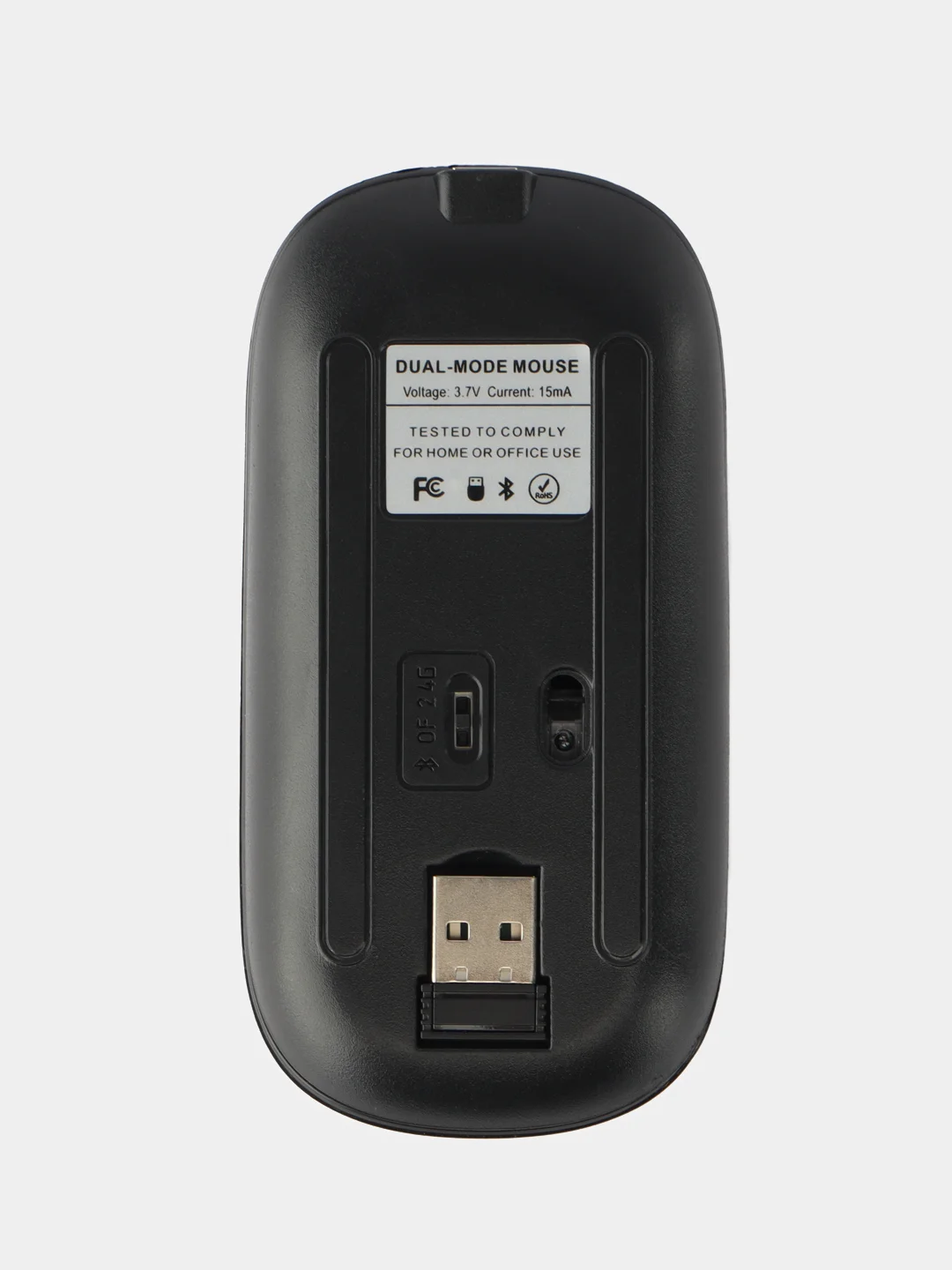 Тёмно-серый мышь беспроводная с Bluetooth и USB-адаптер, бесшумная с USB зарядкой, 2.4GHz для ноутбука