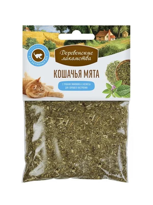 Кошачья мята Деревенские лакомства, лимонник, мелисса, 15 г