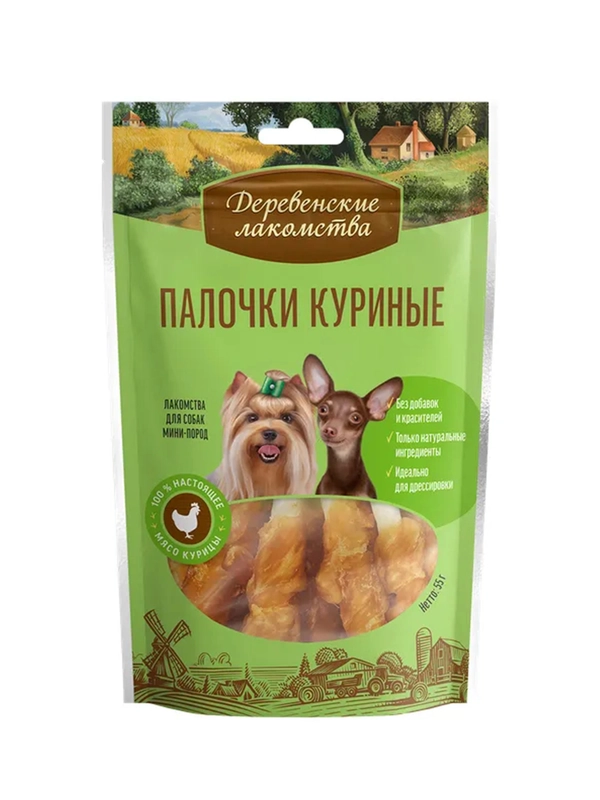Деревенские лакомства для мини-пород Палочки куриные, 55 г