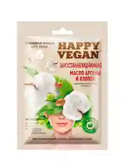 Тканевая маска для лица восстанавливающая Happy Vegan "Масло органы и хлопок", 25 мл