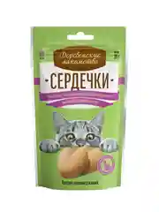 Лакомства для кошек Деревенские лакомства "Сердечки", для баланса микроэлементов, 30 г