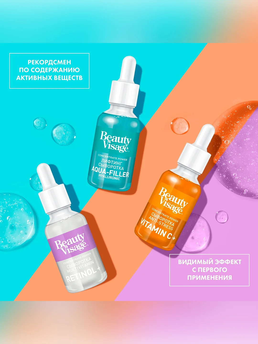 Сыворотка для лица и кожи вокруг глаз Beauty Visage MULTIVITAMIN "Retinol +", 30 мл