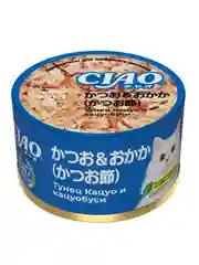 Влажный корм Inaba Ciao can, тунец Кацуо и кацуобуси, 85 г