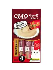 Лакомство для кошек Inaba Ciao Churu, пюре куриное, филе и говядина, 56 г
