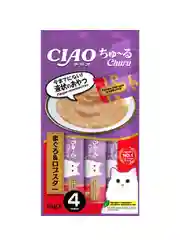 Лакомство для кошек Inaba Ciao Churu, тунец Магуро и лобстер, 56 г