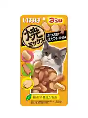 Лакомство Inaba Yaki Miksu, кацуобуси, морской гребешок, кальмар, 25 г