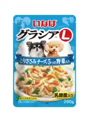 Влажный корм для собак Inaba Gracia L, куриное филе с сыром, овощами, в желе, 280 г