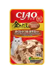 Корм для кошек Инаба Inaba Ciao Kinnodashi, тунец Магуро, Кацуо с палтусом, 60 г