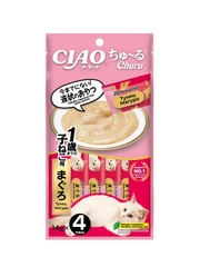 Лакомство для котят INABA Ciao Churu, пюре тунец Магуро, 4 штуки по 14 г