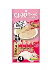 Лакомство для котят INABA Ciao Churu, пюре тунец Магуро, 4 штуки по 14 г