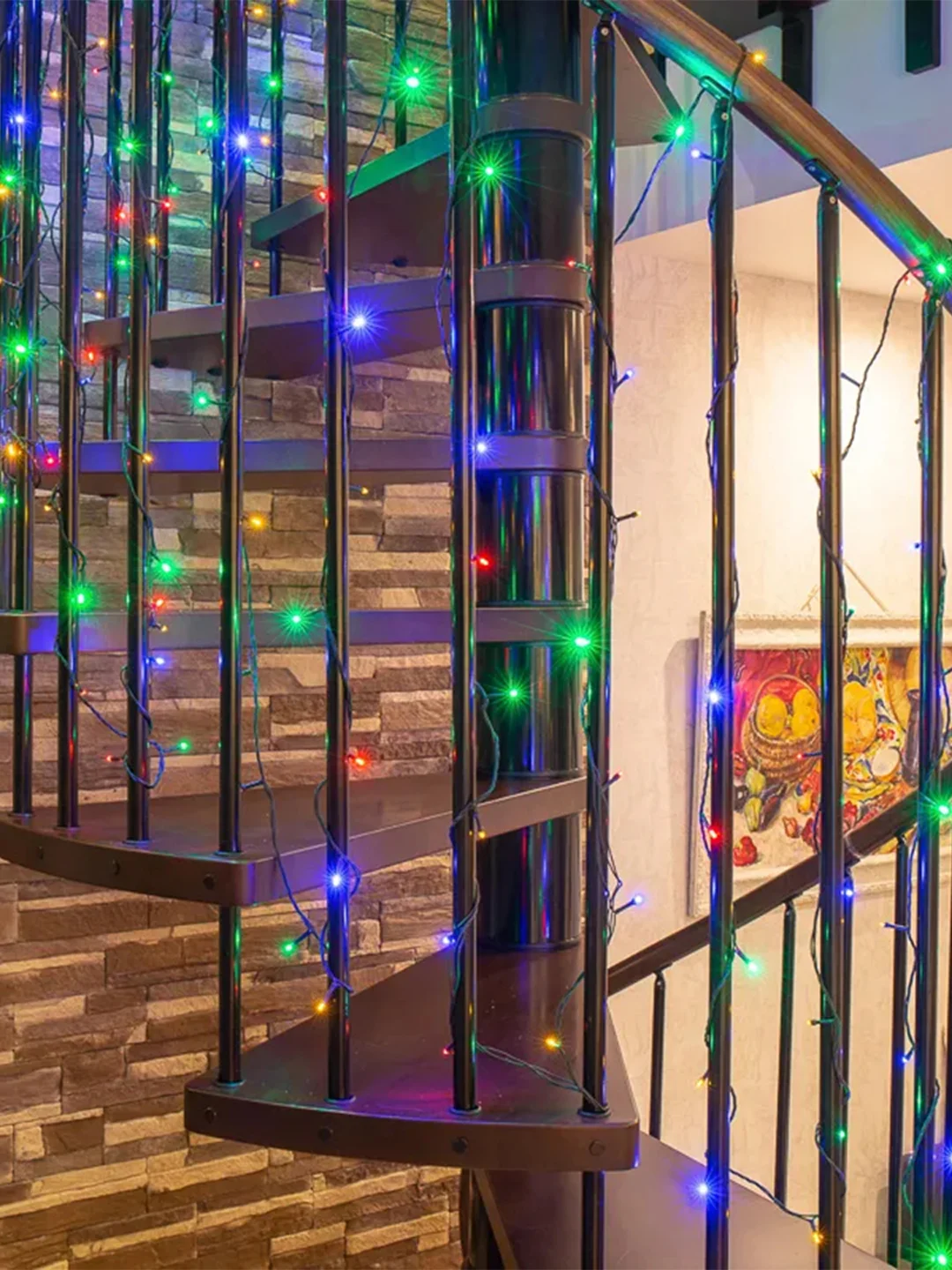 Гирлянда Neon-Night Твинкл, темно-зеленый ПВХ, 120 LED, мультиколор, не соединяется, 15 м