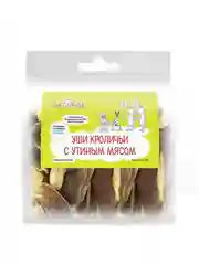 Лакомство для собак DOG FEST Уши кроличьи с утиным мясом, 500 г