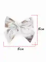 Серый новогоднее ёлочное украшение "Бант" 12 шт ( 5х5 см)