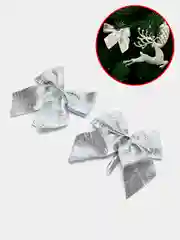 Серый новогоднее ёлочное украшение "Бант" 12 шт ( 5х5 см)