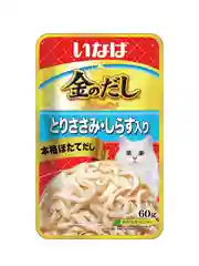 Влажный корм INABA Kinnodashi, куриное филе с мальками ширасу, 60 г