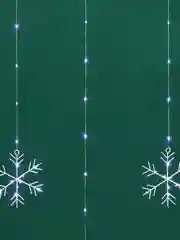 Гирлянда занавес из росы Neon-Night Снежинки, БЕЛЫЙ IP20 USB, пульт управления, 1,5х1,15 м