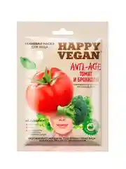 Тканевая маска для лица Happy Vegan Anti- age "Томат и брокколи", 25 мл