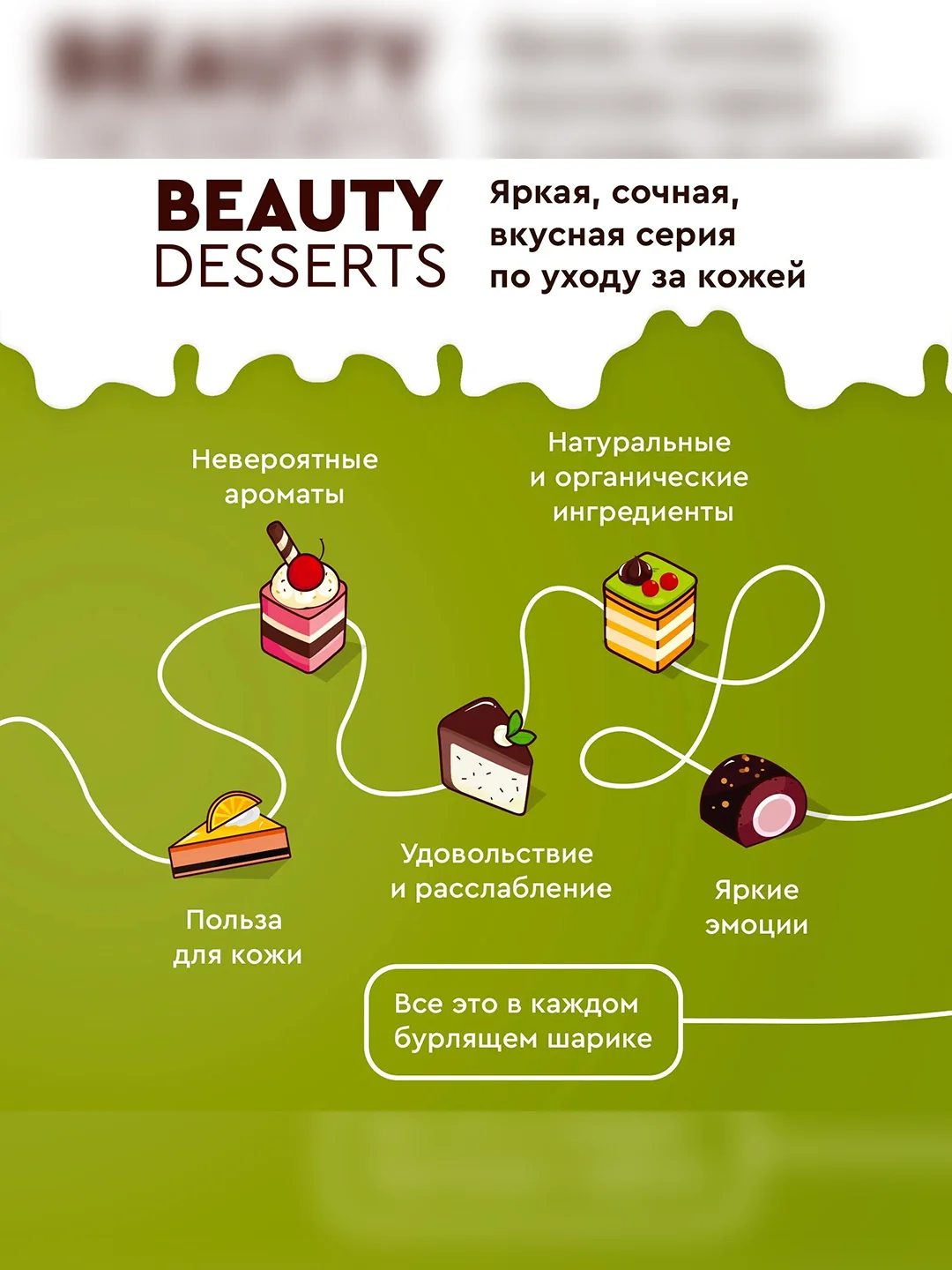 Банановая питательная бомбочка для ванны Beauty Desserts, 110 г