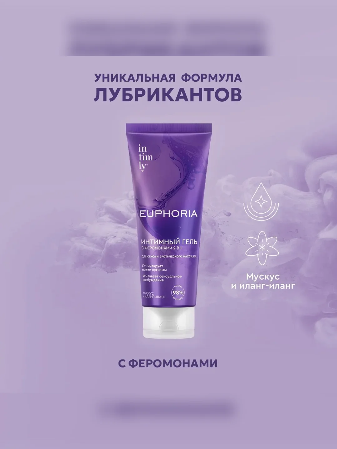 Интимный гель с феромонами 2 в 1 INTIMLY Euphoria "Мускус и иланг-иланг", 75 мл