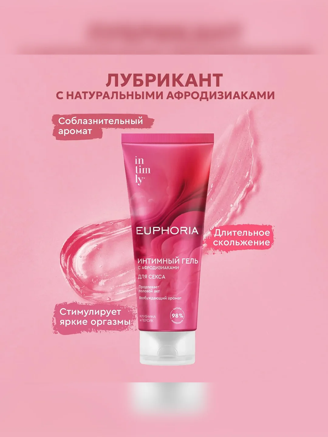 Интимный гель с афродизиаками INTIMLY Euphoria "Клубника и персик", 75 мл