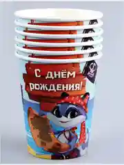 Лазурный набор бумажной посуды одноразовой, 19 предметов, 6 персон