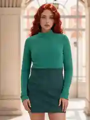 Зеленый платье женское из кашемира