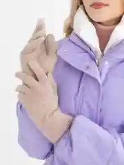 Бежевый перчатки женские теплые вязаные мягкие