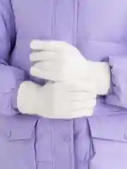 Белый перчатки женские теплые вязаные мягкие
