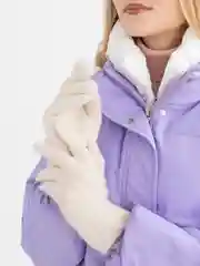 Молочный перчатки женские теплые вязаные мягкие