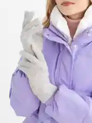 Серый перчатки женские теплые вязаные мягкие