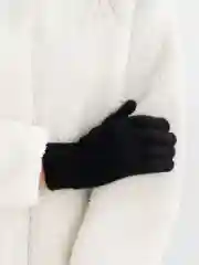 Черный перчатки женские теплые вязаные мягкие